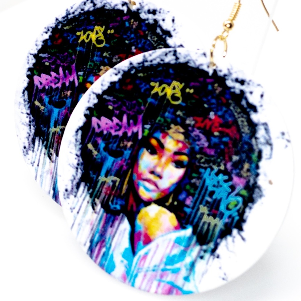 Dreamer Hoops BLM Afro Natural Beauty Spirit Fun